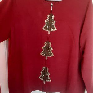 Red Christmas "ugly sweater" jacket